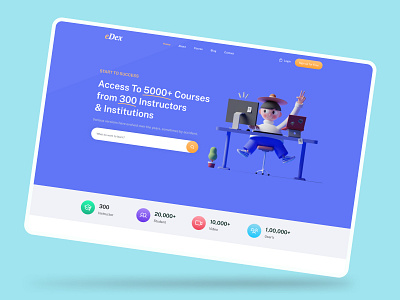 eDex - Online Course E-Learning Website. Free Figma Template course courses courses landing page design e learning echotemplate education figma learning platfrom minimal online course online courses product design school tutoring ui uiux web