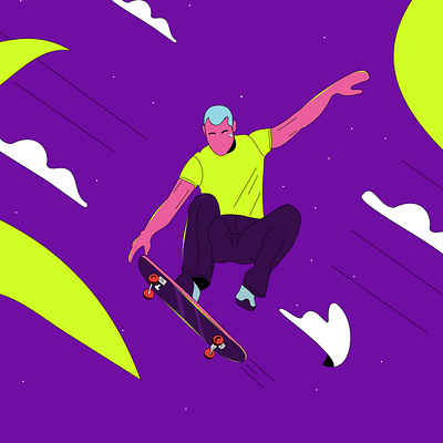 Universal opportunities illustration minimal skate skateboard skating