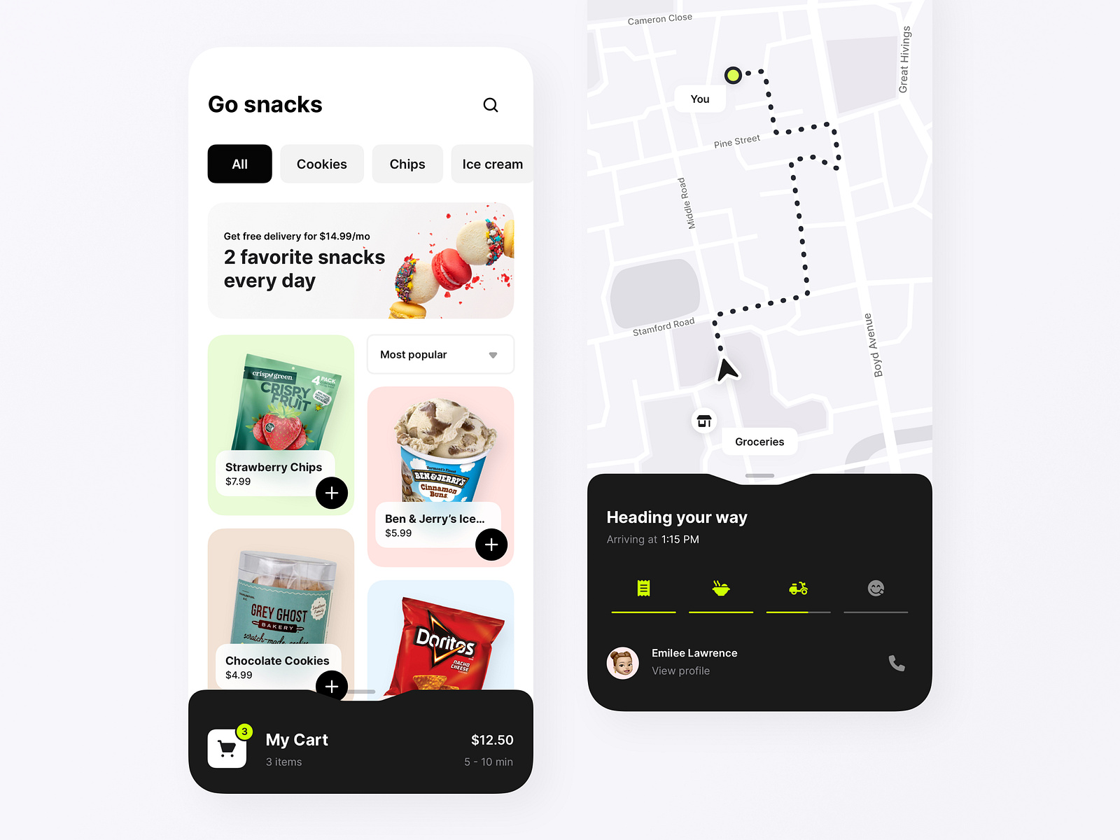 Snacks delivery app by Stas Bondarenko for Makeen on Dribbble