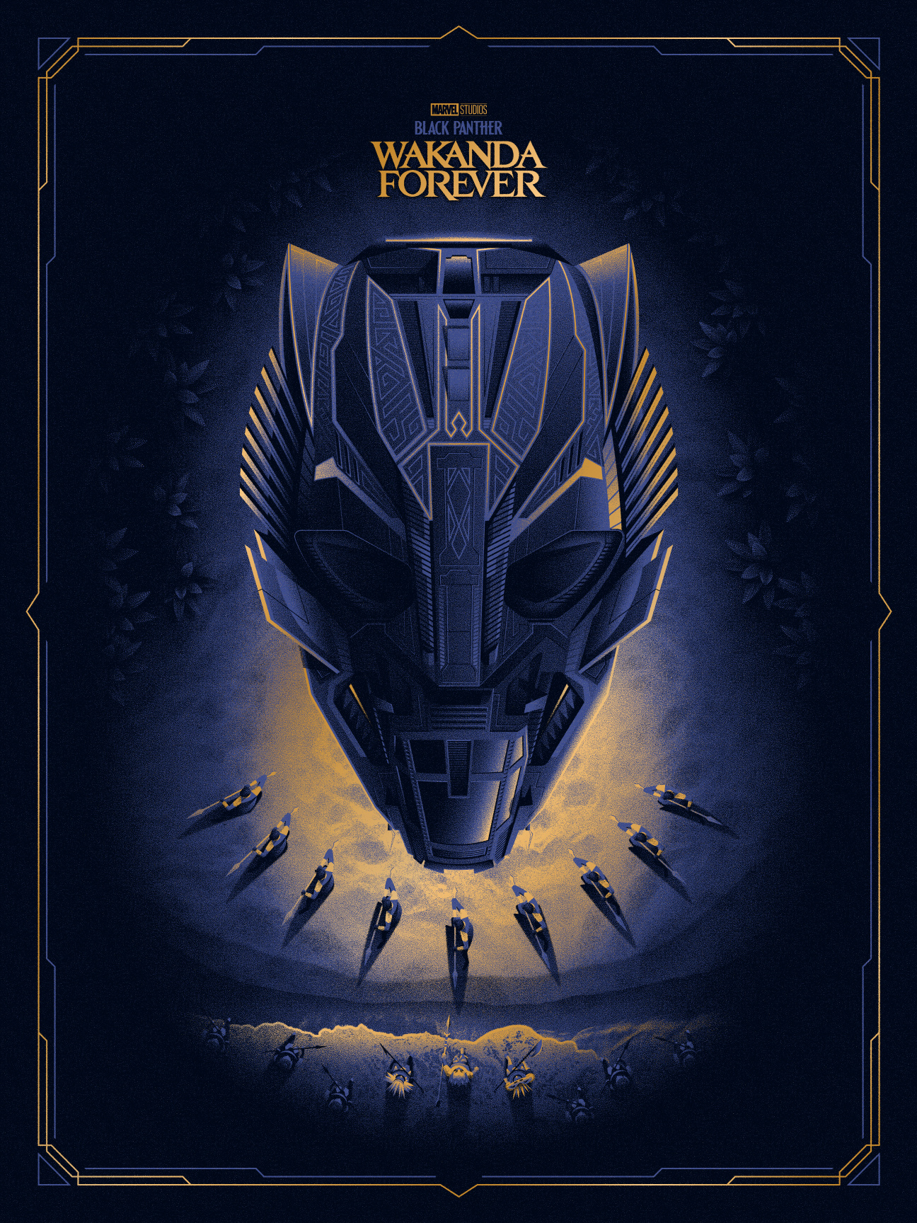 Black Panther: Wakanda Forever Poster beach black panther dan kuhlken design dkng dkng studios marvel nathan goldman night poster space craft vector wakanda wakanda forever