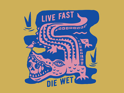 LIVE FAST, DIE WET design graphic illustration vector