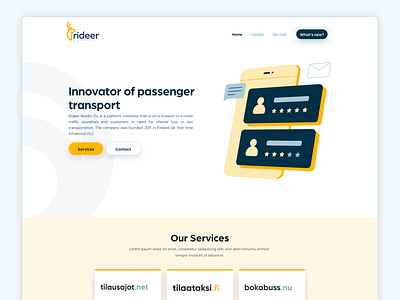 Rideer Nordic branding design graphic design hero landing logo ui vector web