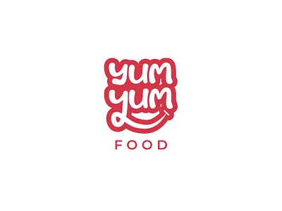 Yum Yum Food Logo Design - تصميم شعار مطعم food logo happy logo logo logo design logos logotype logotypes restaurant logo resturant logo smile logo yum logo