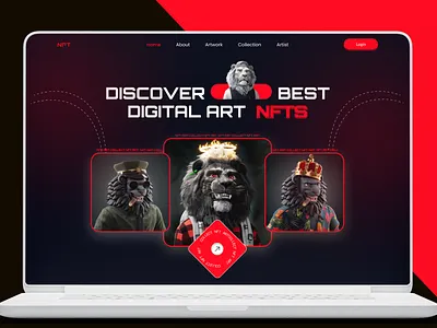 NFT LANDINGPAGE 3d animation branding graphic design motion graphics ui
