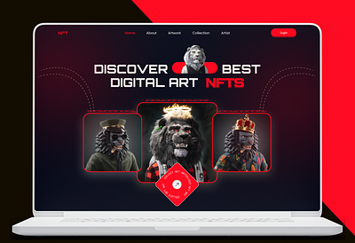 NFT LANDINGPAGE 3d animation branding graphic design motion graphics ui