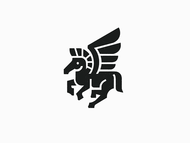 Pegasus logomark - credit: 3d animal logo animation branding creature logo design graphic design horse logo illustration logo logo design logo designer logodesign minimalist logo minimalist logo design monster logo motion graphics pegasus logo ui