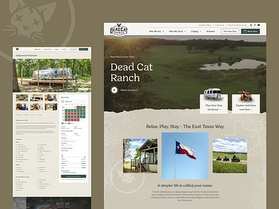 Dead Cat Ranch - Website Design amenities booking graphic design hero banner home page lodging ranch ui user experience ux vacation web web design website website design