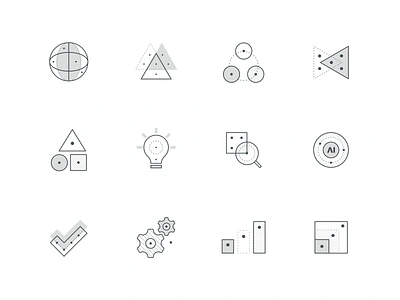 Data Icons 2 abstract data icon set iconography icons illustration marks modern privacy security set simple tech vector