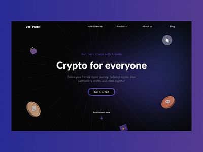 Crypto website - 1 crypto darktheme product design website