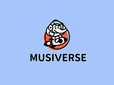 Musiverse brand branding china design elephant font identity illustration letter logo logotype music planet rocket school space suit