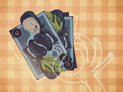 🎭Playwright vs. 🌲Cypress: Blog Article Illustration analog article automation blog cards deck drawing framework grain illustration java javascript oldschool painting playing procreate retro testing texture vintage