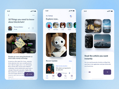 Blog Application app ui article article ui blog blog application blog ui branding diary education journal learning marketing mobile app mobile application reading record ui ui design ux design web application