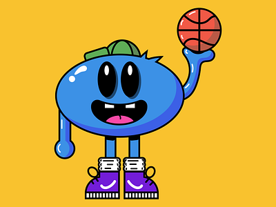 Baller basketball blue character color fun green happy illustration purple vector yellow