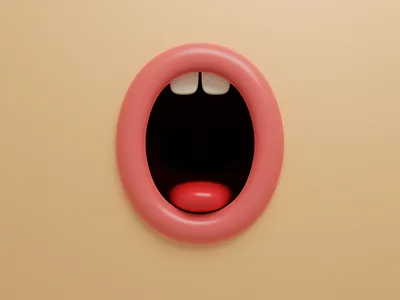 Lips 3d blender character illustration