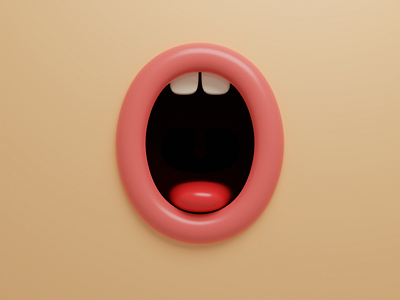 Lips 3d blender character illustration