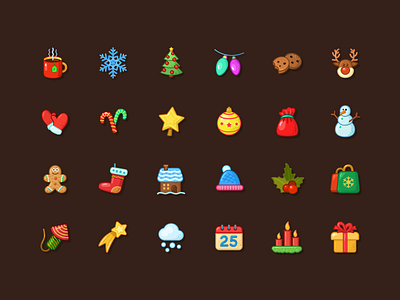 Free Christmas Icons Pack 2023 candkes christmas cookie design figma free freebies icon icons illustration newyear omela pack set shopping sketch tree ui vector