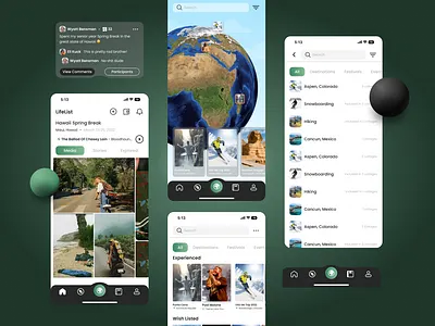 Travel-focused - social mobile app (design) android app branding dashboard design design research figma illustration logo mobile app mobile app redesign mobile ui prototyping style guide ui uiux prototyping user flow ux website wireframing