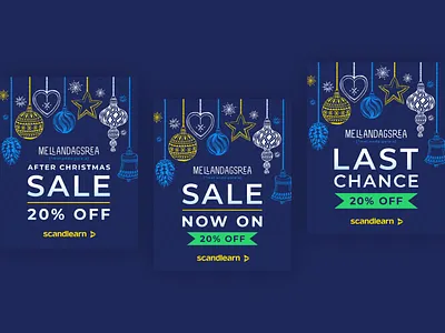Scandlearn Christmas Sale Social Media Posts aviation beagleworks brand branding christmas design freelancer graphic designer illustration logo malta ui vector
