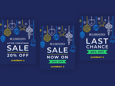 Scandlearn Christmas Sale Social Media Posts aviation beagleworks brand branding christmas design freelancer graphic designer illustration logo malta ui vector
