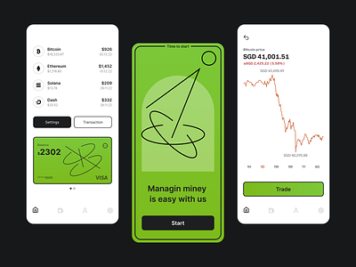 Banking app [ mobile app ] bank app crypto fintech mobile app wallet