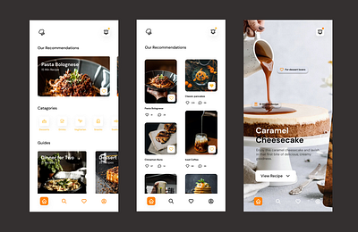 Mobile App Food Recipes app design figma mobile app mobile app design ui uidesign uiux userexperience