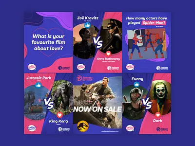Embassy Cinemas Social Media Artworks beagleworks brand branding cinema design freelancer graphic designer illustration logo malta ui vector