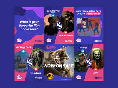 Embassy Cinemas Social Media Artworks beagleworks brand branding cinema design freelancer graphic designer illustration logo malta ui vector