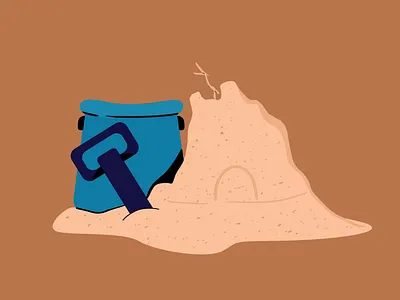 24. Castle castle illustration illustrator minimal sand sand castle vector