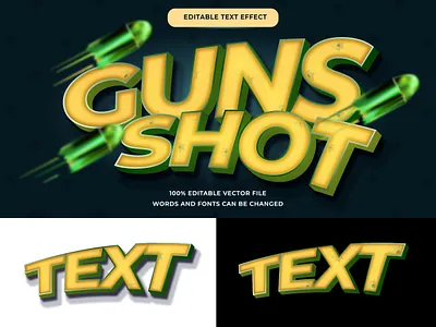 Guns Shoot Text effect editable adobe illustrator font style guns illustrator text effect