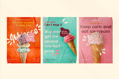 Abbiocco - Posters brand branding bright bright colors food food posters graphic design graphic designer ice cream ice cream branding ice cream poster logo logo design logo designer poster design posters visual identity