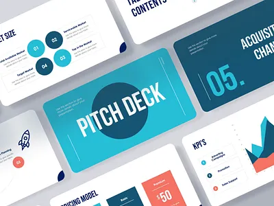 Teal Blue Pitch Deck Template branding business charts design entrepreneurship graphic design infografolio keynote leadership marketing microsoftpowerpoint pitch pitch deck powerpoint ppt presentation presentation template sales slides template