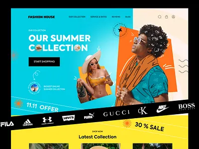 Fashion eCommerce Landing Page apparel beach clothing clothing brand clothing company clothing line design ecommerce fashion homepage landing page mockup online shop outfits style ui uiux ux web design website