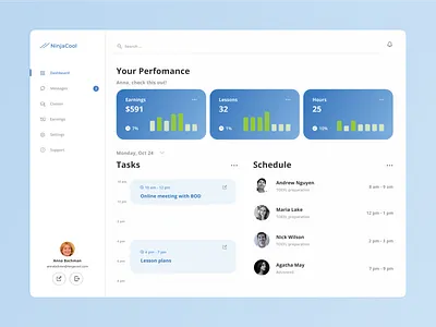 Dashboard for Online Education dashboard dashboards edtech education ui uidesign ux visual visualdesign web