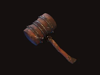 Stylized Hammer 3d 3d render game game asset game ready madeival maya substance painter vray weapon