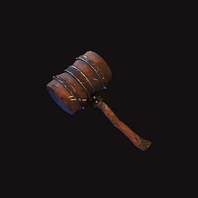 Stylized Hammer 3d 3d render game game asset game ready madeival maya substance painter vray weapon