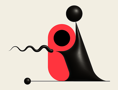 Makin' Bacon abstract black design geometric illustration messymod minimalism red vector