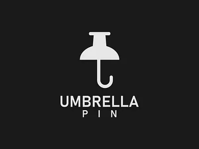 Umbrella Pin Logo concept brand identity branding design illustrator logo logo design minimalist pin typography umbrella vector