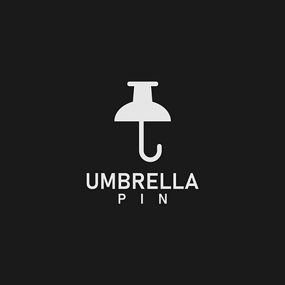 Umbrella Pin Logo concept brand identity branding design illustrator logo logo design minimalist pin typography umbrella vector