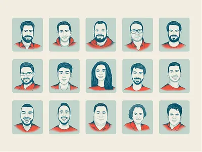 Portraits for Conduit team art branding design graphic design illustration illustrator logo members people portraits procreate team ui vector