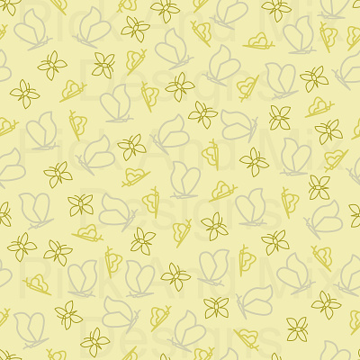 Golden Butterflies bright butterflies design drawing gold happy illustration modern pattern pretty repeat seamless spring yellow