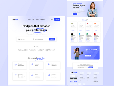 Joboard - Job Website app design design freelance job finder job landing page job website landing page logo mobile design ui uiux ux web design website design