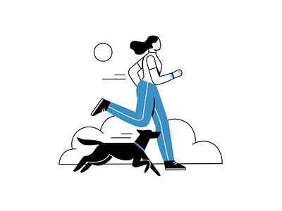 Out for a run appillustration editorial flat illustration health icon illustration illustration illustration system line illustration medical product illustration running sleep spot illustration vector