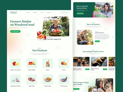 Landing Page for Farmers Market about dribbble e commerce events farmers market figma fish food goods green hero hero heading landing meat products webdesign webflow website