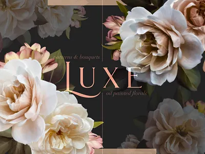 Luxe Oil Paint Floral Art Collection botanical clipart design floral flower illustration oil paint