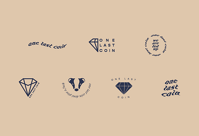one last coin branding design illustration line art logo type typography vector