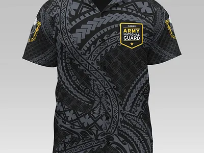 Army National Guard (Aloha Shirt) apparel branding custom shirt illustration mockup sublimation vector