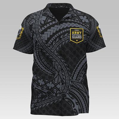 Army National Guard (Aloha Shirt) apparel branding custom shirt illustration mockup sublimation vector