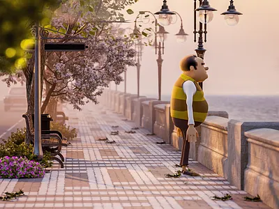 Relaxing | Blender 3D Modeling graphic design illustration vector