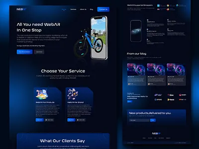 AR/VR Landing Page UI Design app branding design ui ux