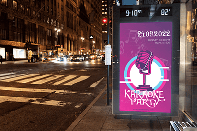 City light poster for Karaoke party city light city light poster karaoke music party poster design